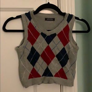 Argyle Cropped Sweater Vest